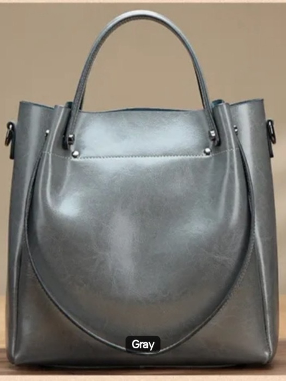 Leather Tote Bag - Elegant Women's Handbag, brand new. 3 color ,Black, Grey, Red